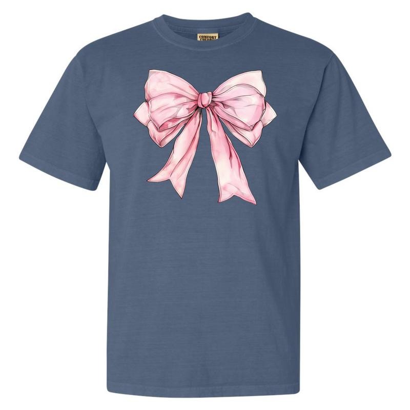 Big Pink Bow Comfort Colors T-Shirt 'NLB'