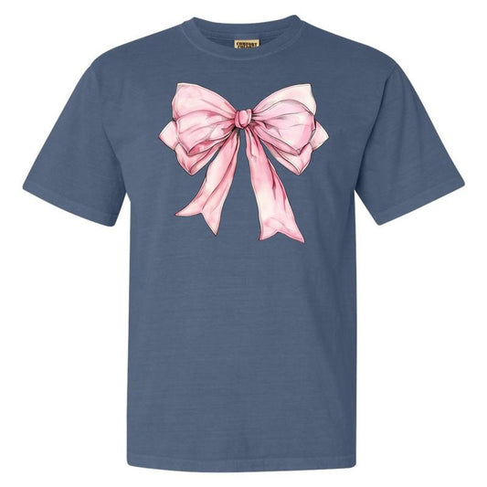 Big Pink Bow Comfort Colors T-Shirt 'NLB'
