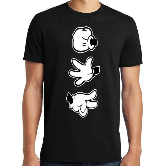 Big and Tall King Size Mickey Hands Rock, Paper, Scissors T-Shirt made in usa