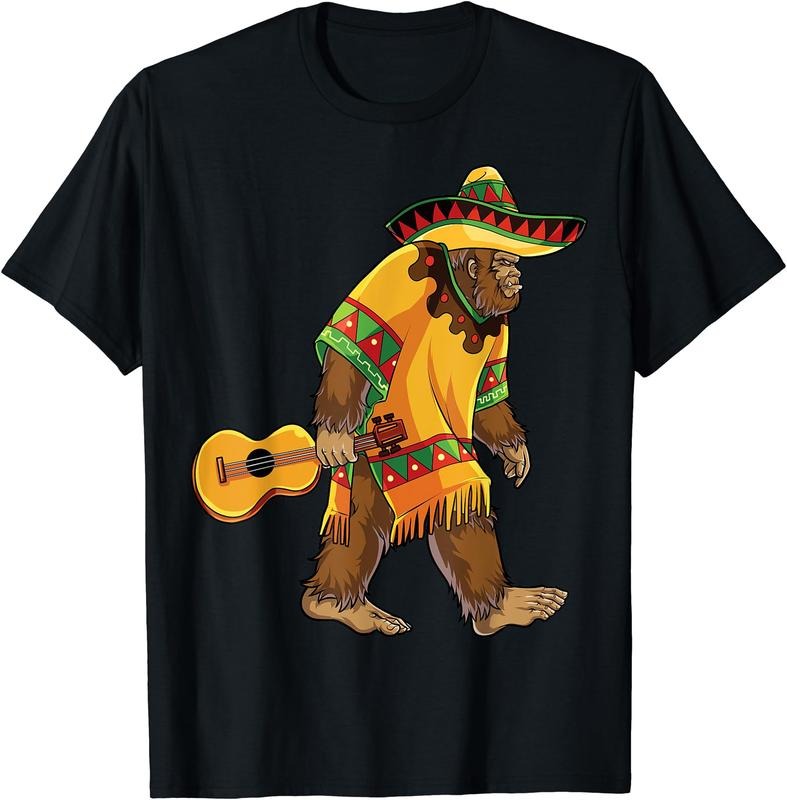Bigfoot El Squatcho Cinco de Mayo Mexican Poncho Sombrero T-Shirt Hoodie, Sweatshirt | DripVista.com