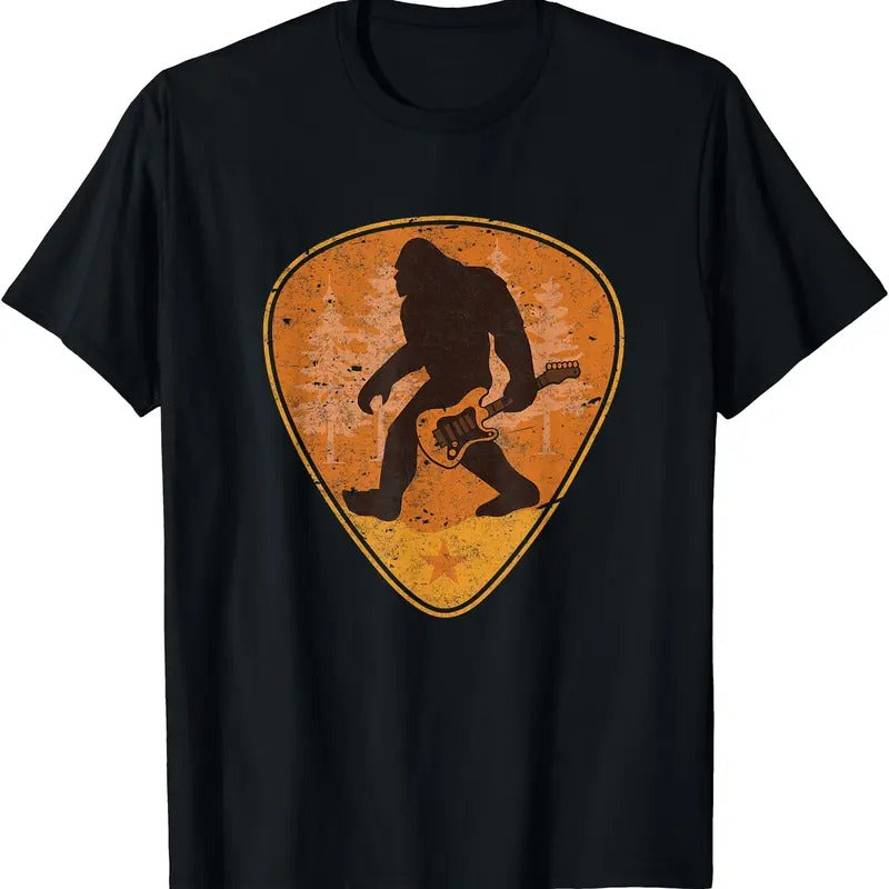 Bigfoot Guitar Sasquatch Yeti Shirt Guitarist Music Men Tee T-Shirt Hoodie, Sweatshirt | DripVista.com