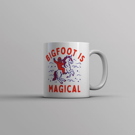 Bigfoot Is Magical Mug Funny Sasquatch Fantasy Joke Cup-11oz Funny Coffee Mugs Ceramic Printed Drinkware Cup