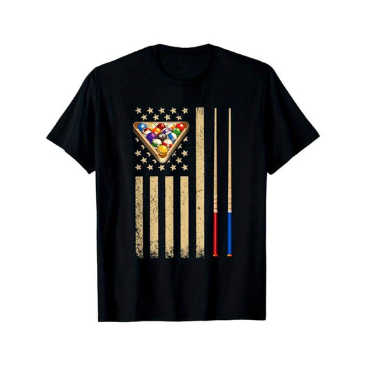 Billiards Print Men's Cotton T-shirt, Graphic Tee Men's Outdoor Clothes, Men's Clothing, Casual Short Sleeve Crew Neck T-shirt, Tops For Men, Gift For Men made in usastyle{n002}2
