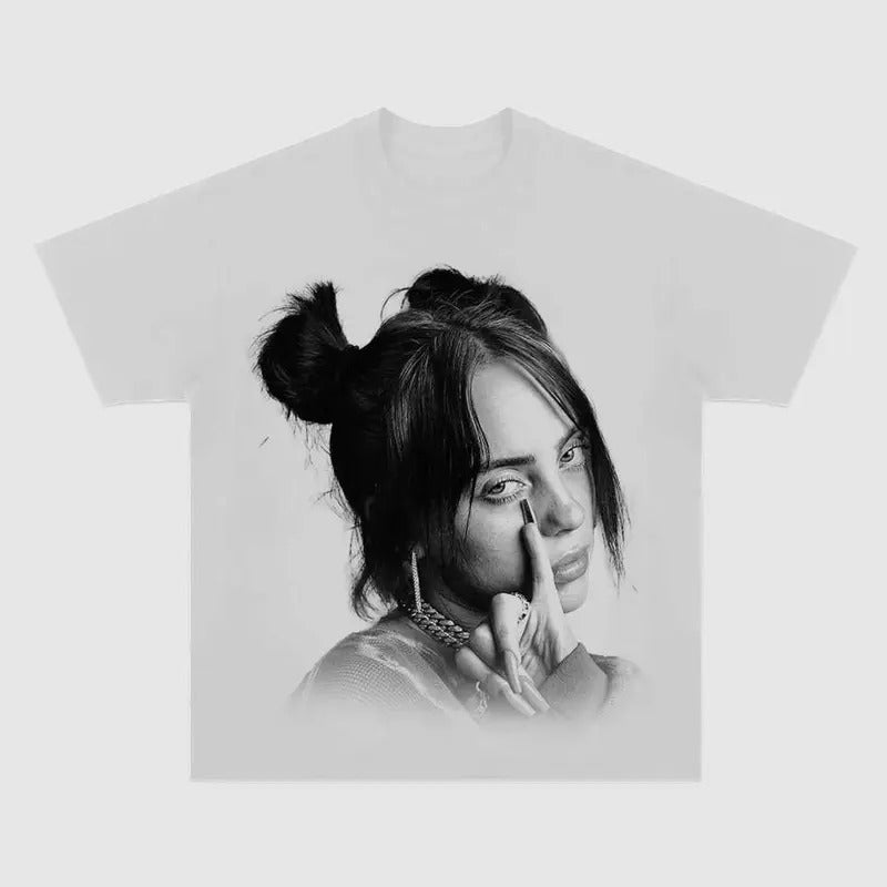 Billieee Eilishhh white T-shirt, Graphic Tee Craze Hoodie, Sweatshirt | DripVista.com