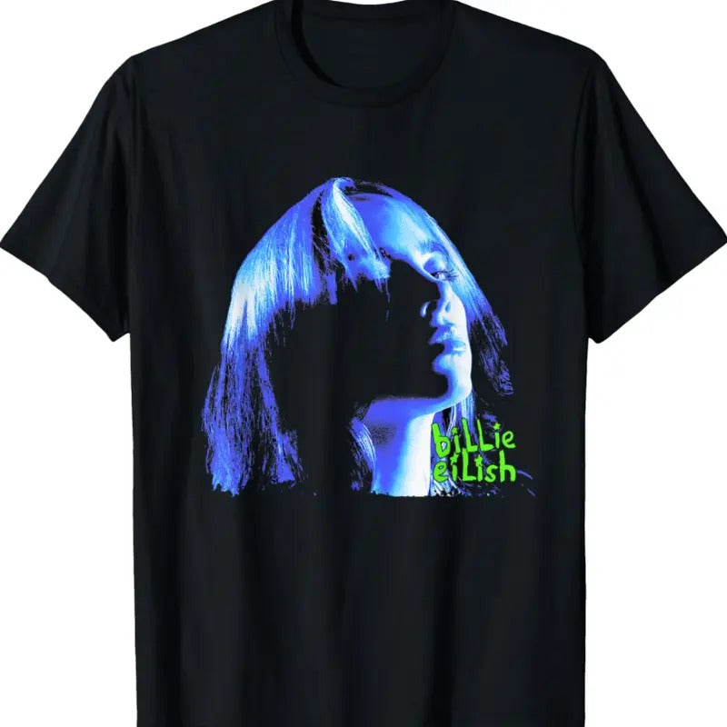 Billieeee EEilish Portrait Tee Cotton Fabric Tshirt Hoodie, Sweatshirt | DripVista.com