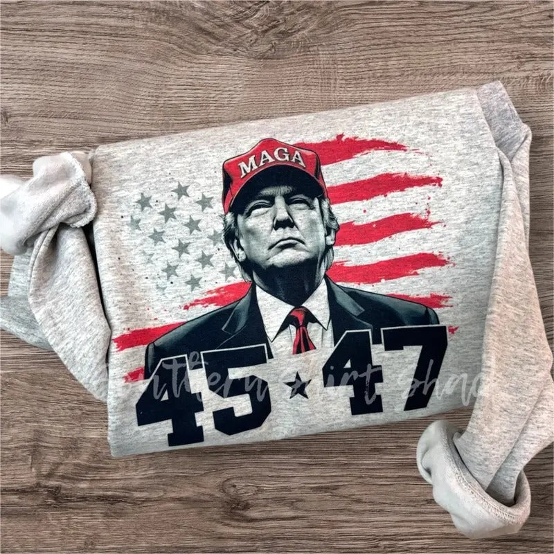 Black & Red Trump 45 47 Sweatshirt T-Shirts, Hoodie | DripVista.com