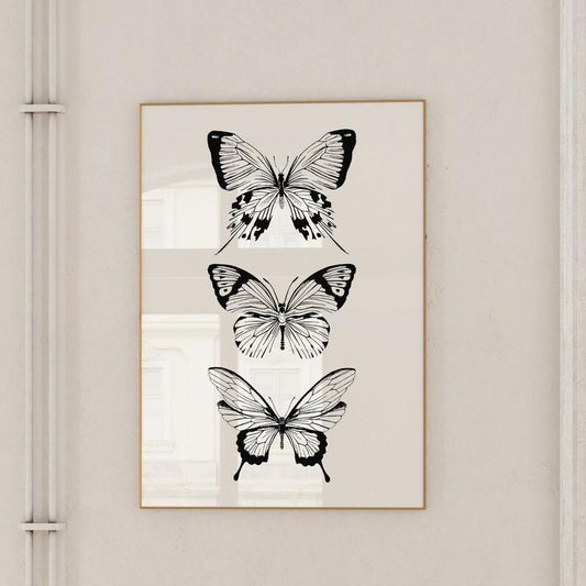 Black And White Prints, Aesthetic Wall Art, Butterfly Art Prints, Trendy Art Prints, Maximalist Decor, Dorm Wall Decor, Poster Prints No Frame, Gifts For Women Wall Decor, Home Decoration, Wall Posters, Gifts For Birthday Christmas Xmas Artwork Landscape