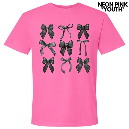 *** Black Bow Coquette Comfort Colors T-Shirt (Youth) 'NLB'