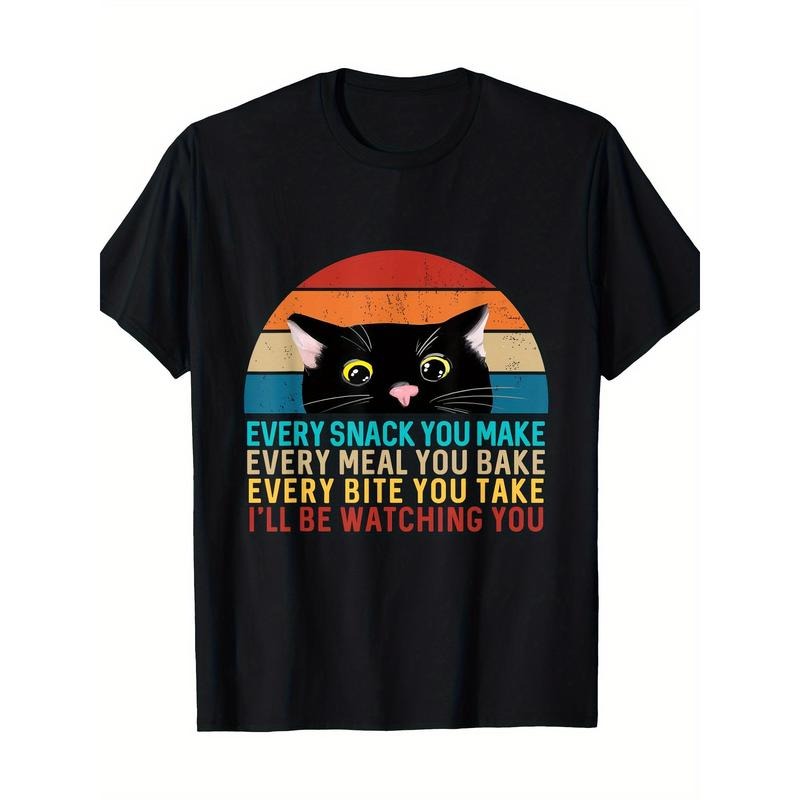 Black Cat Themed Every Snack You Make Retro Peeking Cat T-Shirt 100%cotton Made in USA Hoodie, Sweatshirt | DripVista.com