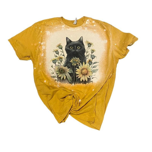 Black Cats and sunflowers Shirt