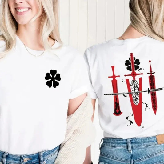 Black Clover 5, Anime Shirt, Kaos Asta Swords Black Clover Baju Anime Katun 24s Jepang T Shirt, Anime Shirt, Unisex Short Sleeve Tee Shirt, Casual Clothing