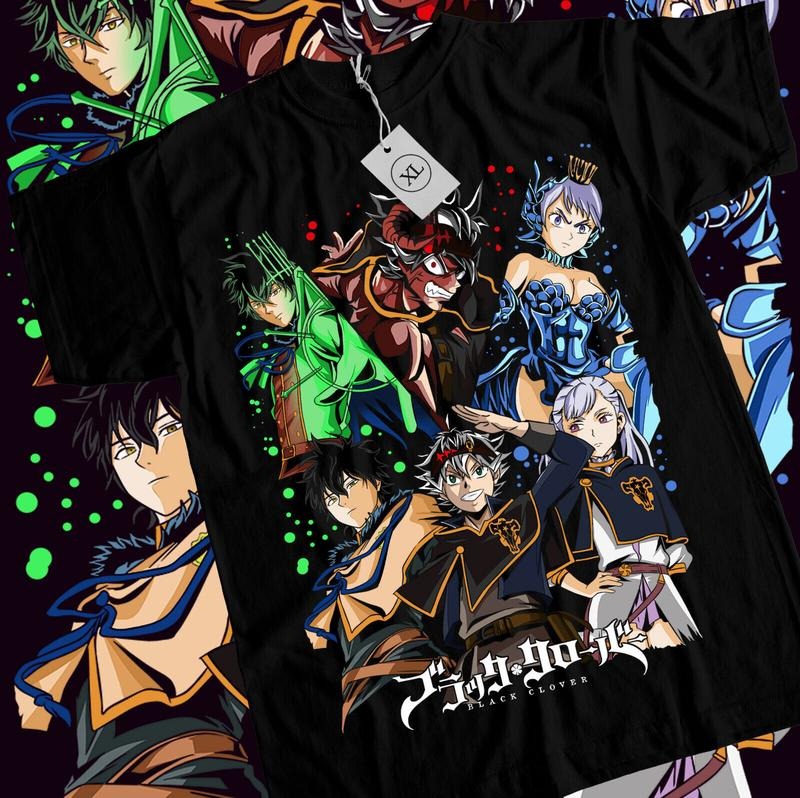 Black Clover Asta Yuno T-Shirt S-4XL Comic,Bull,Magic,Demon,Yami,Anime Shirt Tshirt S-4XL