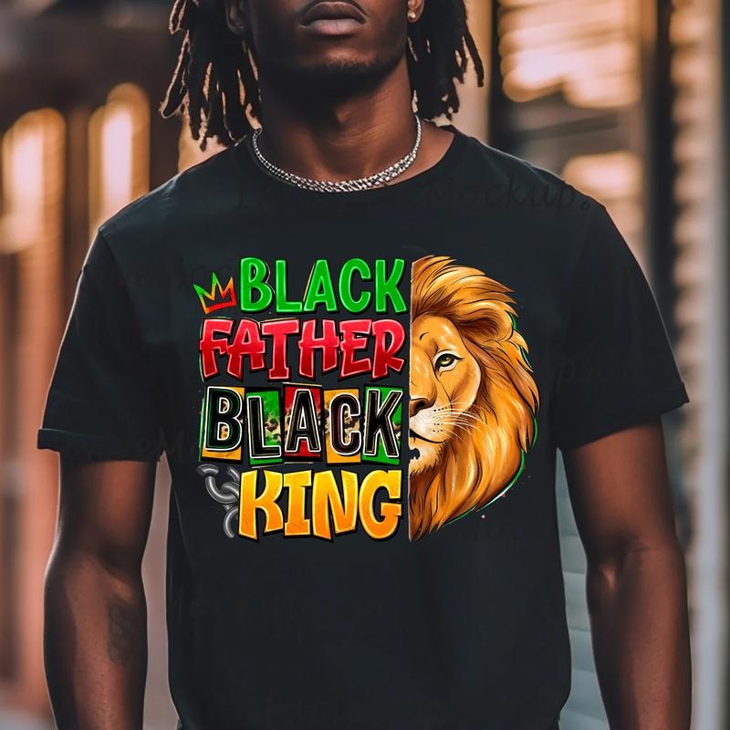 Black Father Black King Shirt, Juneteenth 1865 Gift, Lion King Shirt, Fathers day Gift, Black Power Tees, Black History Tee