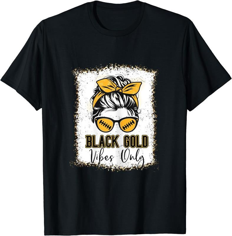 Black Gold Vibes Only T-Shirt | Unisex Cotton Tee, Short Sleeve, Size S-5XL