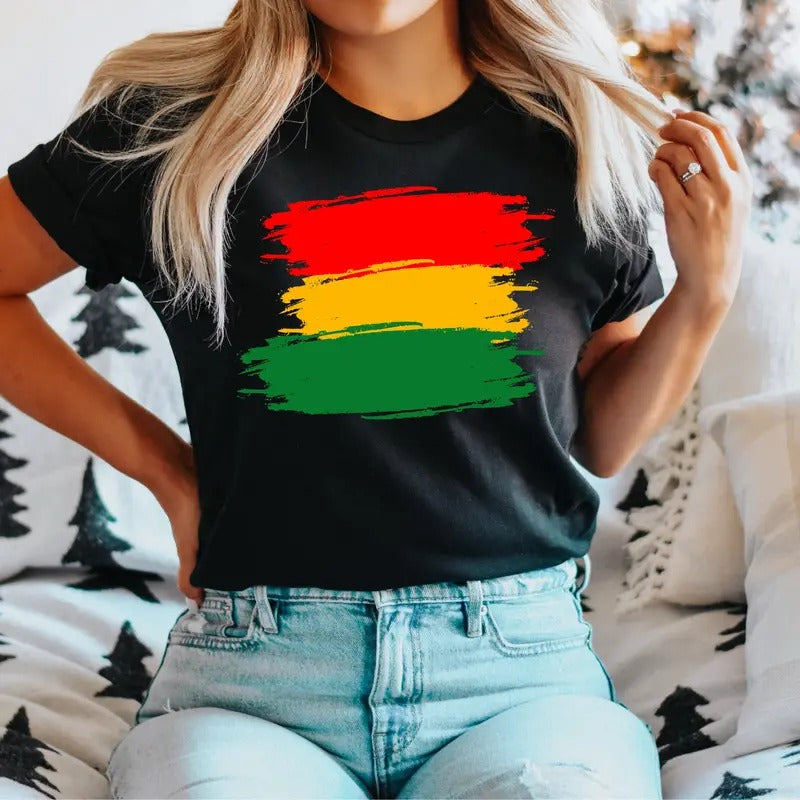 Black History Flag T-Shirt, Black History Awareness Shirt, Proud Of Black History Tee, Black Pride Tee, Black Independence Day Shirt, Juneteenth T-Shirt.