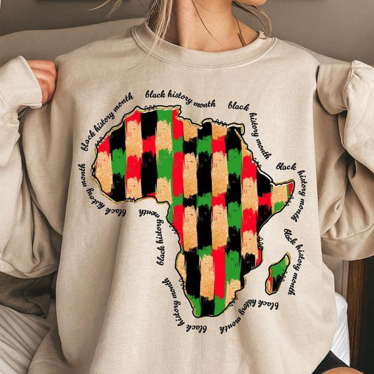 Black History Month Sweatshirt, I Am Black History, African Map Shirt, Black History Month Gift, BLM Tee