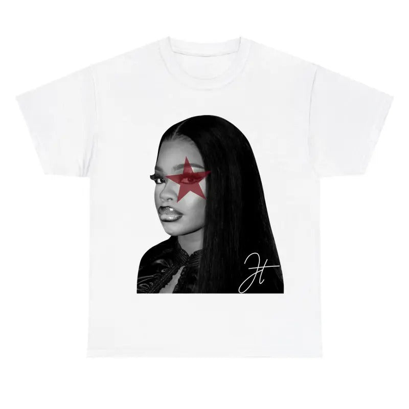 Black JT Tee, Red Star JT Shirt Cotton Fabric Hoodie, Sweatshirt | DripVista.com