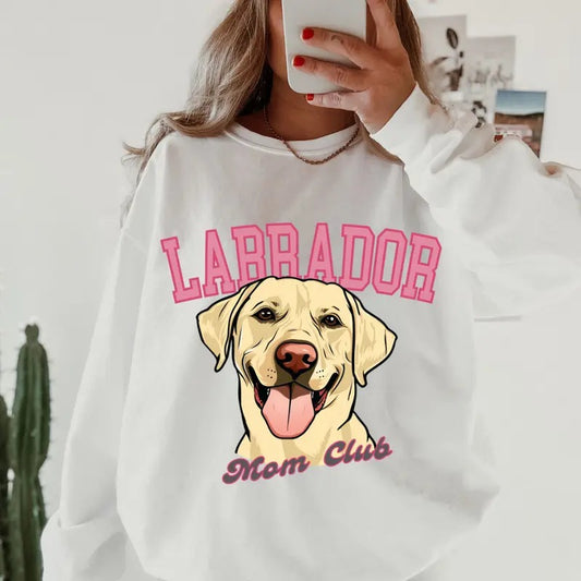 Black Lab Mom Club Sweatshirt ~ Sweatshirt Unisex Apparel Relaxed Fit Printed in the USA Clothing Womenswear Casual and Comfortable