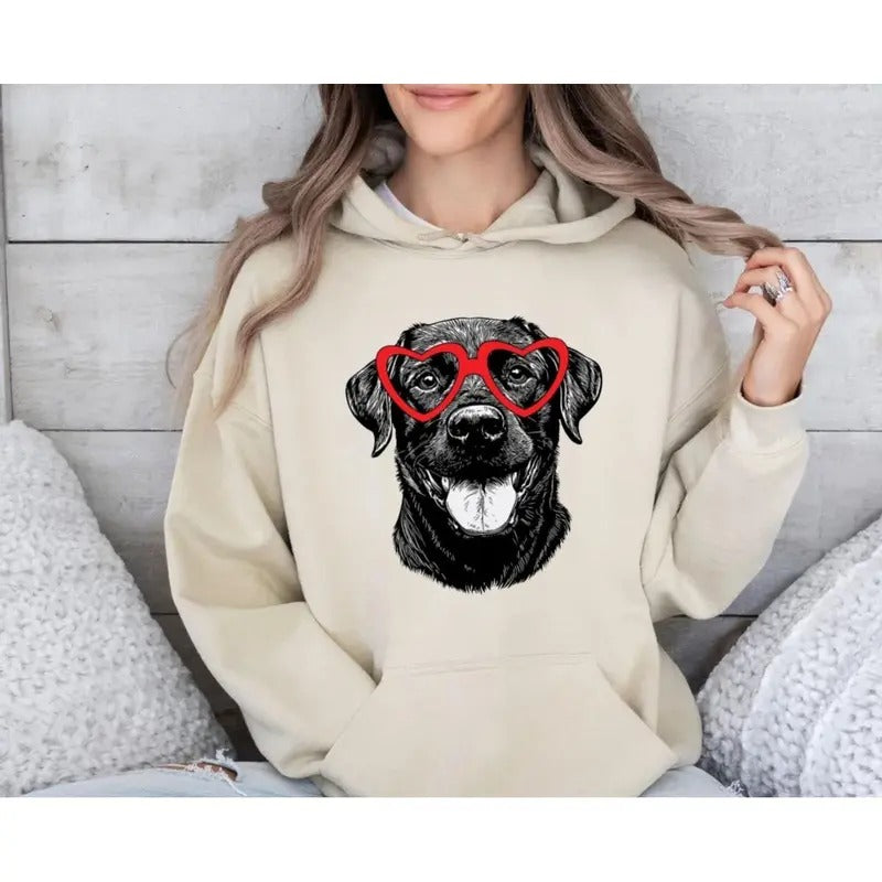 Black Lab Valentine Shirt, Labrador, Pet, Dog Breed, Valentine's Sweatshirt, Love Heart, Dog Lover Shirt, Animal Lover Hoodie, Unisex Sweater Pullover Tee