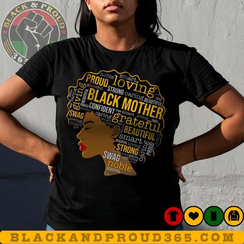 Black Mother Afro Woman Shirt, Black Woman Tee, Loving and Proud Black Mom Afro Shirt, Mom Gift, Mother's Day Gift