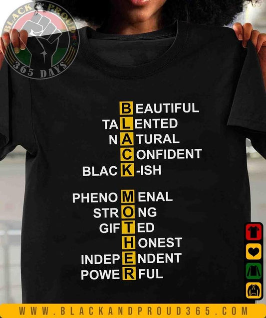 Black Mother Beautiful Natural T-shirt, Black Women Tee, Black Girl Magic, Black Mom Shirt, Mama Gift, Mother's Day Gift 100% Cotton Top