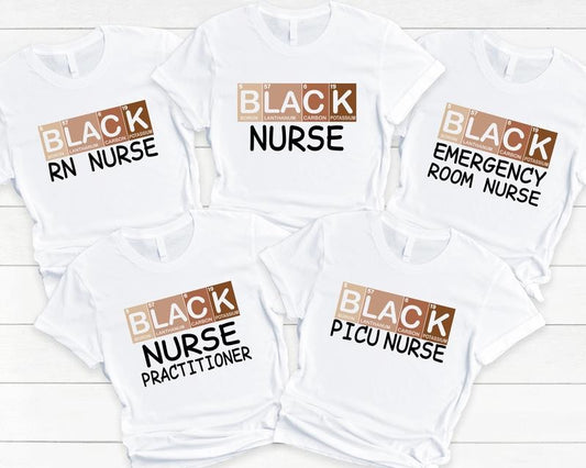 Black Nurse Crew T-shirt, Personalized Nurse Shirt, Black History Month Shirt, Nursing Student Gift Tee, African American Nurse Tee, Nurse Appreciation.