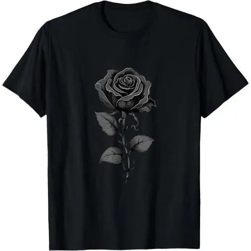Black Rose Graphic T-Shirt Made in USA Hoodie, Sweatshirt | DripVista.com