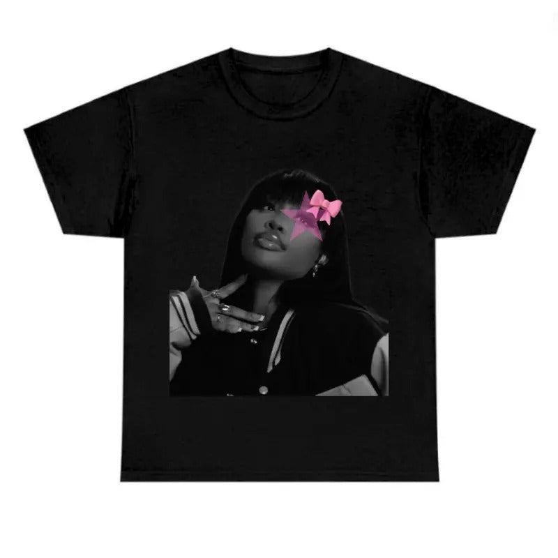 Black SZA Pink Star Tee Shirt - Men's Casual Streetwear Top - Cotton Hoodie, Sweatshirt | DripVista.com