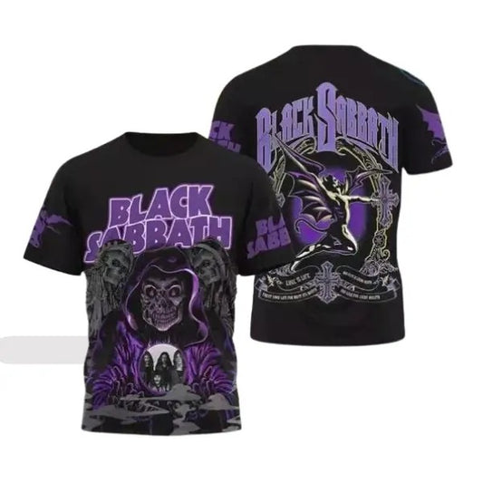 Black Sabbath Band Purple 3D All Over Print Shirt, Trendy Shirt