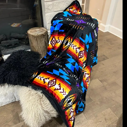 Black Sherpa Throw Blanket