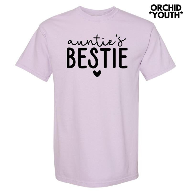 *** Black Simple Auntie's Bestie Comfort Colors T-Shirt (Youth) 'NLB' Hoodie, Sweatshirt | DripVista.com