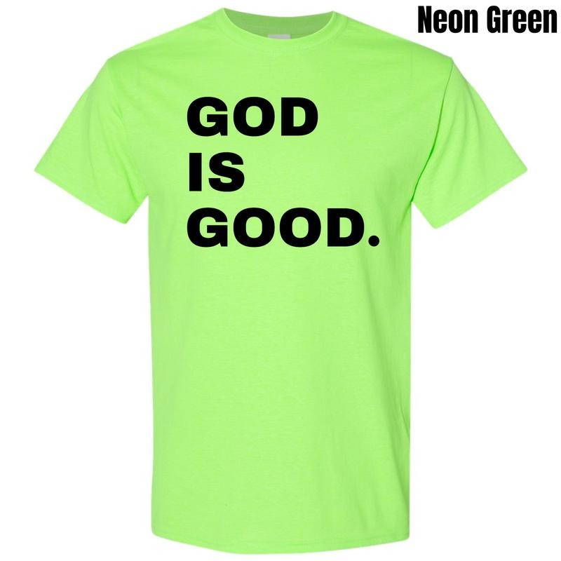 Black Stacked God Is Good Gildan Short Sleeve T-Shirt 'NLB'