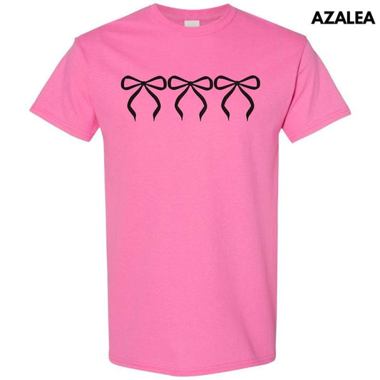 Black Triple Bows Puff Gildan Short Sleeve T-Shirt