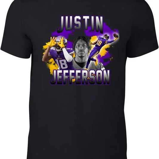 Black Vikings Jefferson Bootleg Style T-Shirt