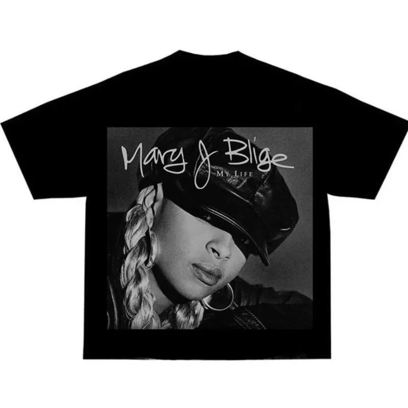 Black White Maryy Tee, Fans J Blige Concert Shirt