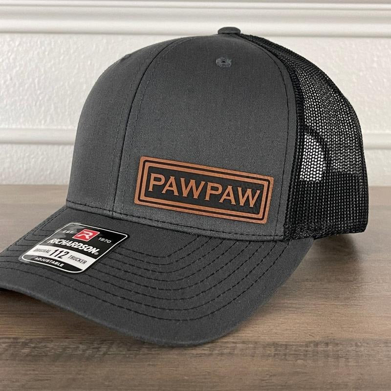 PAWPAW Side Leather Patch Hat Charcoal/Black T-Shirts, Hoodie, Sweatshirt | DripVista.com
