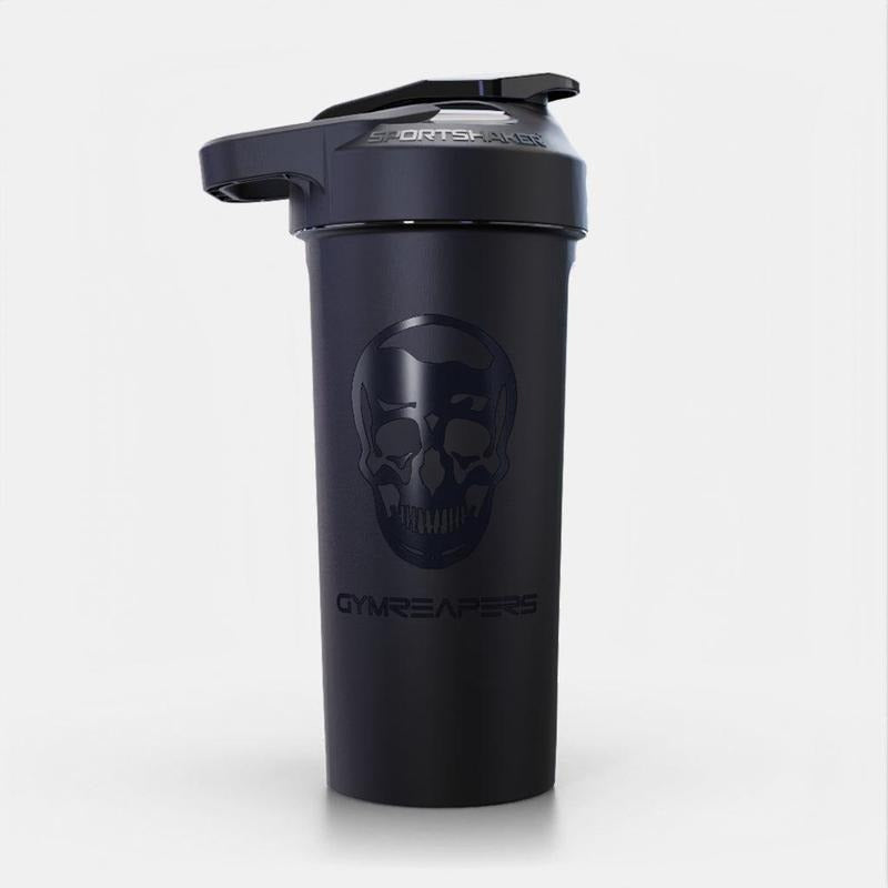 Gymreapers SportShaker Bottle - BPA-Free, 27 oz Capacity, Black/Black
