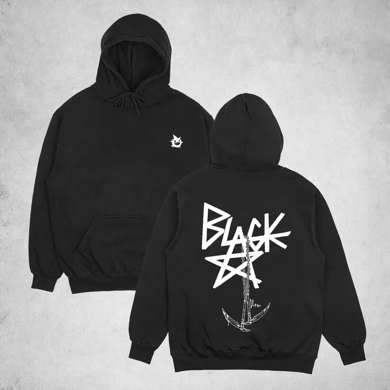 Blackstar X Chain Scythe - Soul Eater Oversize Hoodie T-shirt Hoodies & Sweatshirts | DripVista.com