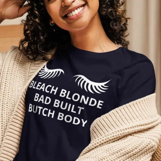 Bleach Blonde Bad Built Butch Body, funny tshirt, Jasmine Crockett tshirt, political tshirt, black girl magic tshirt, election tshirtstyle{n002}2