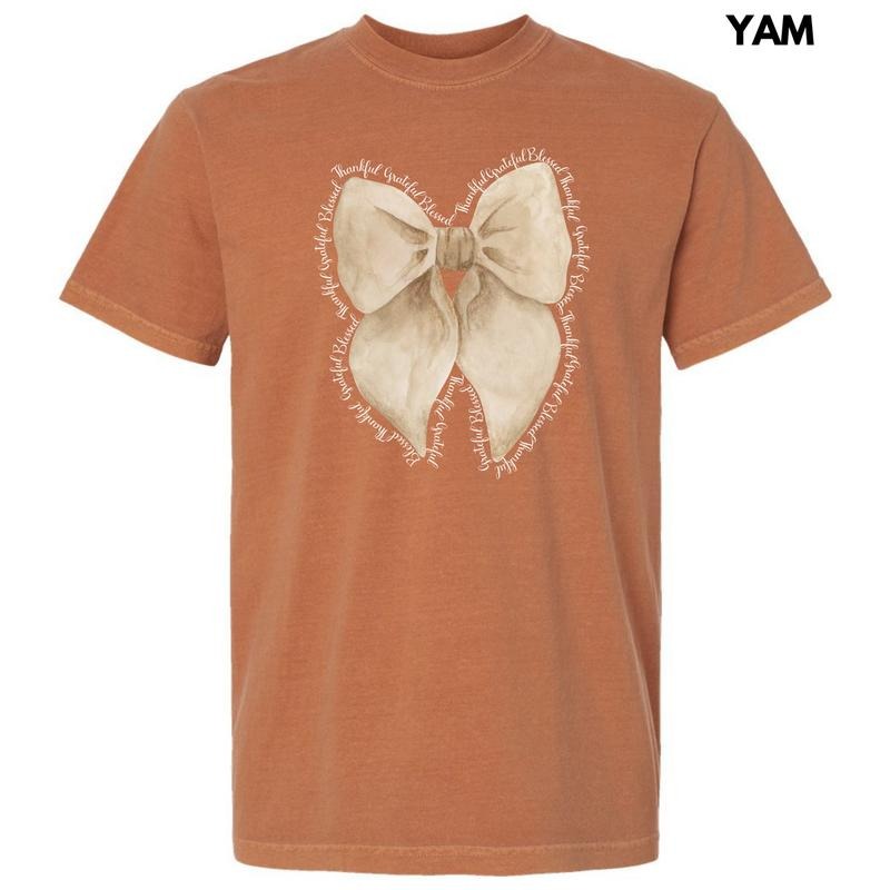 Blessed Beige Bow Comfort Colors T-Shirt 'NLB'