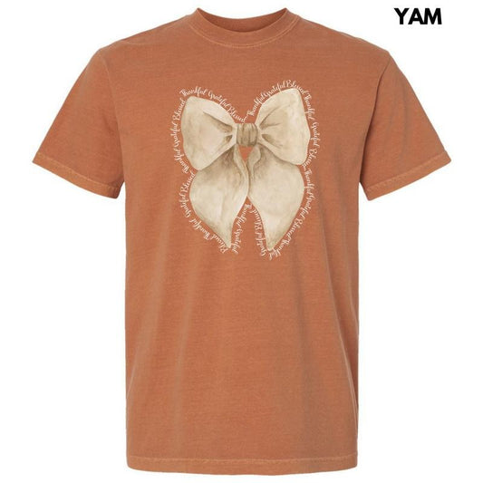 Blessed Beige Bow Comfort Colors T-Shirt 'NLB'