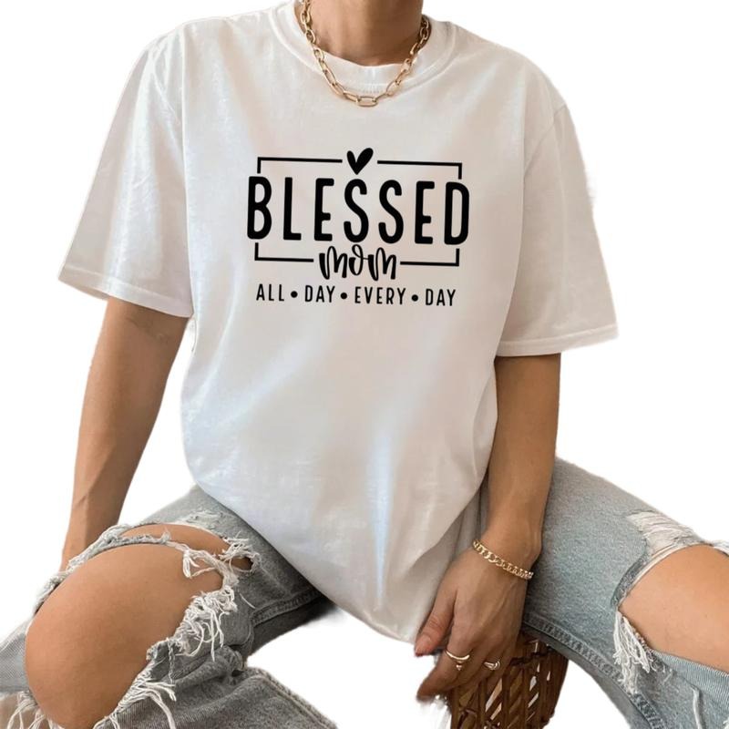Blessed Mom All Day Every Day Shirt, Mom Vibes Tee, Mom Life Tshirt, Mothers Day Gift, Girl Mama Shirt, Unisex Short...