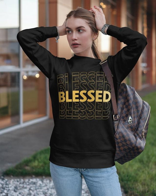 Blessed Women's Crewneck Sweatshirt - Comfortable Long Sleeve Top for Everyday Wear Casual Womenswear