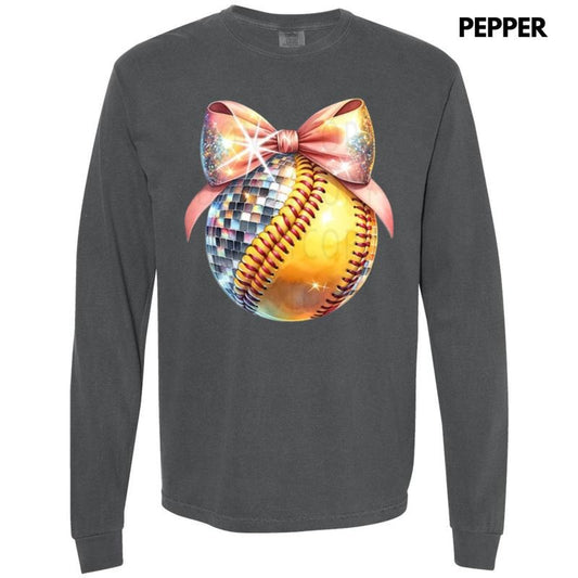 Bling Softball Long Sleeve Comfort Colors T-Shirt