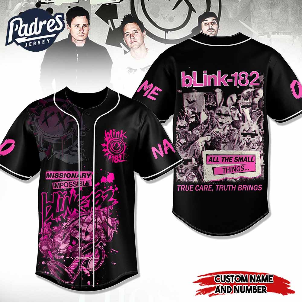 Blink-182 All The Small Things Baseball Jersey - Padres Jersey Oasis: Elevate Your Baseball Style Game