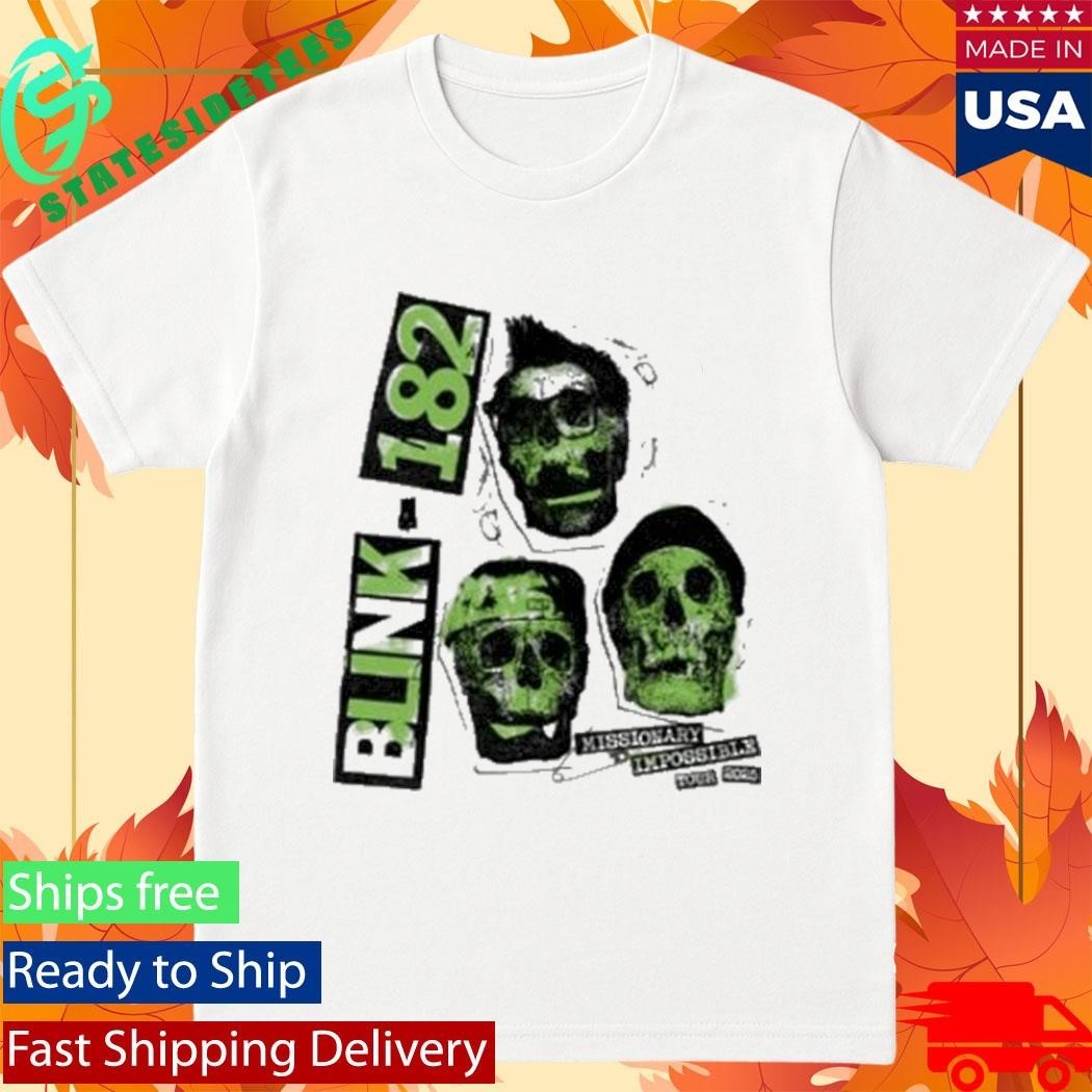 Blink 182 White Skull 2025 Tour Shirt