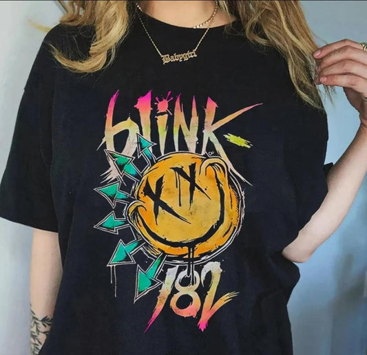 Blinkkkk Rock Shirt, Smile Face T-Shirt, Concert Shirt Cute Smile Shirt