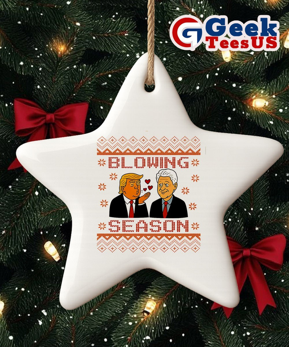 Blowing Season Trump Clinton ugly Christmas Ornament
