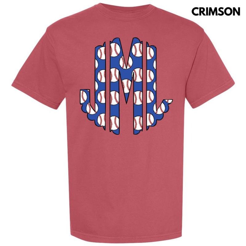 Blue Baseball Monogram Comfort Colors T-Shirt 'NLB' Hoodie, Sweatshirt | DripVista.com
