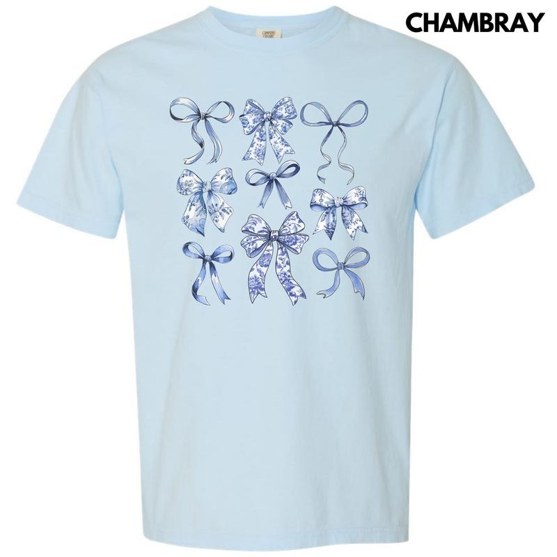 Blue Bow Coquette Collage Comfort Colors T-Shirt 'NLB'